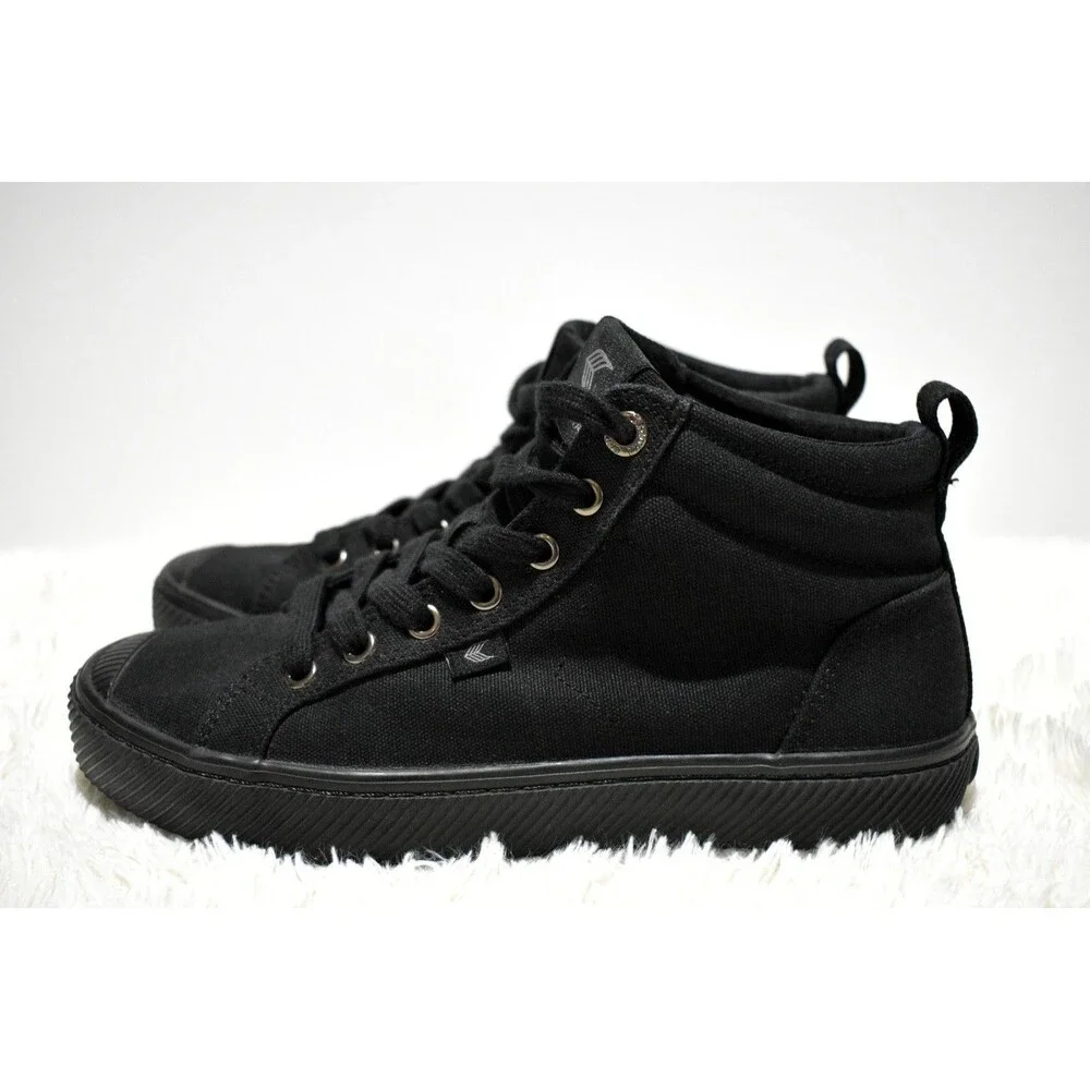 Cariuma OCA Women’s Size 8 High Shoes Trainers Athletic All Black Canvas Sneaker